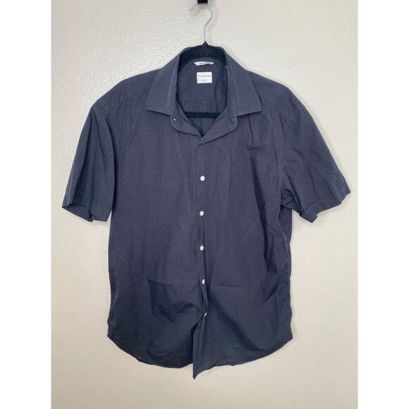 Culturata Mens Black Polka Dot Short Sleeve Button-Up Shirt Size XL Italy Cotton - Picture 2 of 7